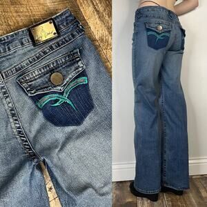 00s Baby Phat Wide Leg Mid Rise Jeans Size